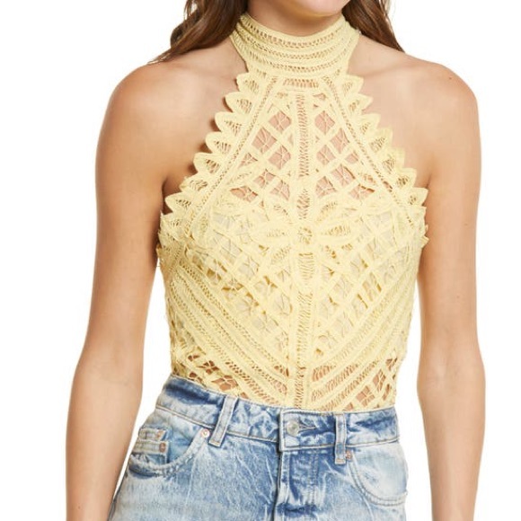 Free People Tops - Free People Be My Battenburg
Crochet Bodysuit
